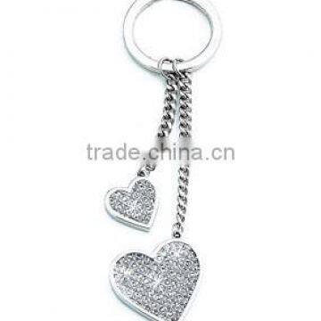 Metal Heart Keychain on Split Ring