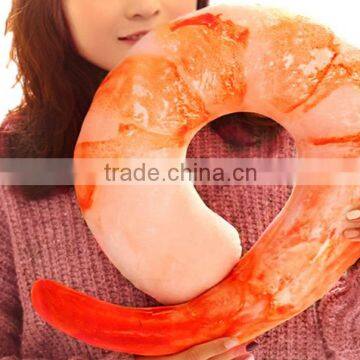 creative simulation shrimp pepper eggplant and U shape croissant imitated plush stuffed sleeping neck pillow cushion toy