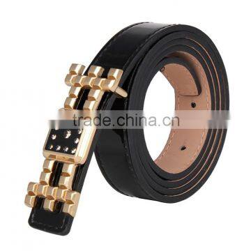 Womens Flower Alloy Buckle Leather Waist Belt photo-5