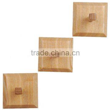 Wooden Bamboo Clothes Hanger Wall Hook for Hanging Clothes Bags and Household Products with Square Shape and Wall Mounted Design