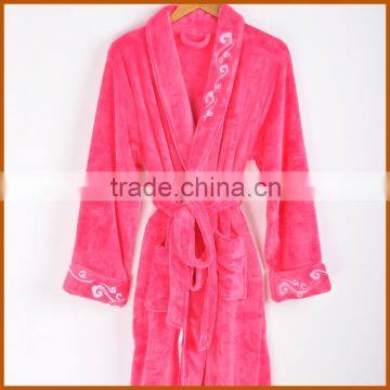 Elaborate Multi Coloured Brushed Coral Velvet Bathrobe