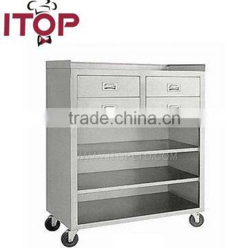 Stainless Steel AISI201 Movable Cabinet With 4 Drawers photo-2