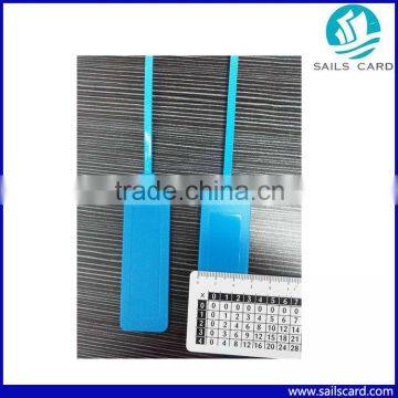 Plastic strap RFID sealing tag with LF/HF/UHF chips