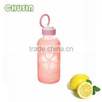 Heat-resistant Glass Water Bottle With Rubber Cover 100% BPA Free photo-2