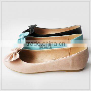 CX068 2017 trendy lady flat ballerina shoe with floral accents