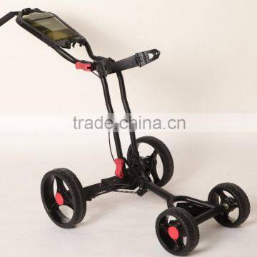 2016 Brand New Fold Light Weight 4Wheels Push Pull Golf Trolley Manual Golf Cart photo-3