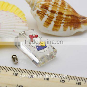Wholesale Girls Jewelry Fashion Crystal 3D Hello Kitty Pendant Necklaces Rice Art Pendant For Girls Charms
