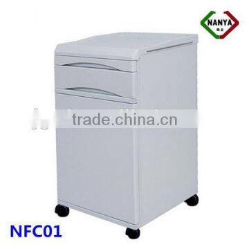 high quality hospital movable ABS bedside cabinet