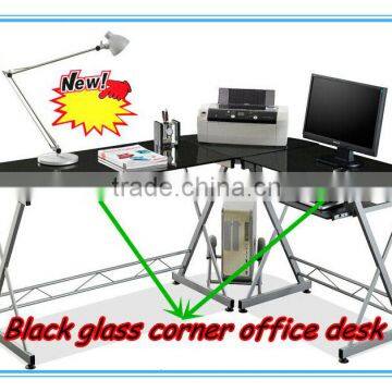 GX-610 Glass corner office desk, L-shape desk