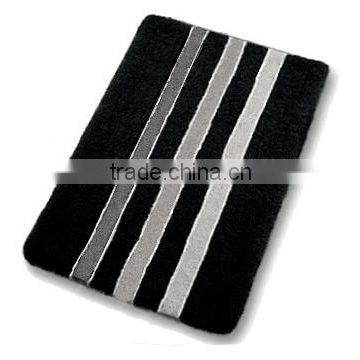 Luxury Anti-slip Black Bath Mat, Memory Foam Bath Rug