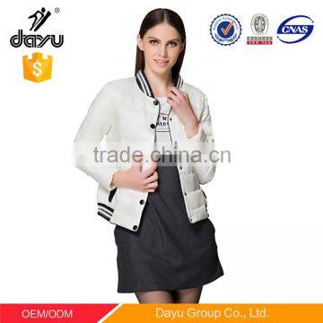 White bomber jacket blazer sex down coat winter snap front nylon jackets