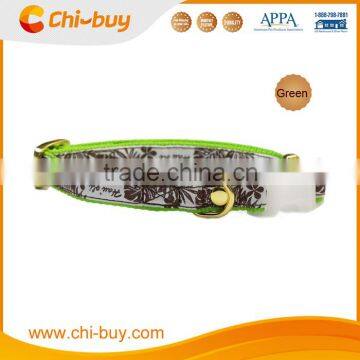 Adjustable Neck Size 25~40cm Sea Turtle Printing Nylon Pet Dog Collar Green Color, Free Shipping on 49usd order