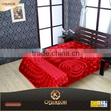 OTSU KEORI embossed Raschel 100 Polyester Blanket China manufacture