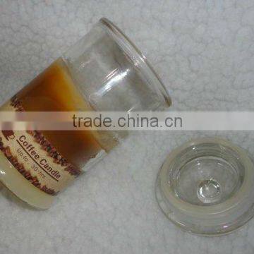 coffee scents soy wax candle in glass jar,