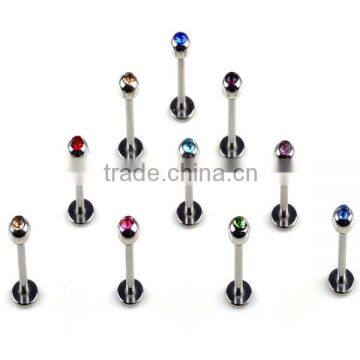 china factory crystal labert lip ring piercing jewelry