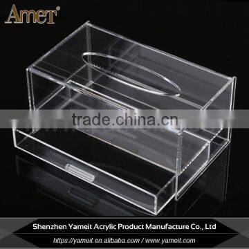 Wholesale high quality imported square clear acrylic tissue box
