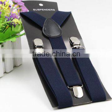 Navy Children Suspenders Baby Boys And Girls Suspenders Clip-on Y-Back Braces Elastic Kids Suspenders 85*2.5cm