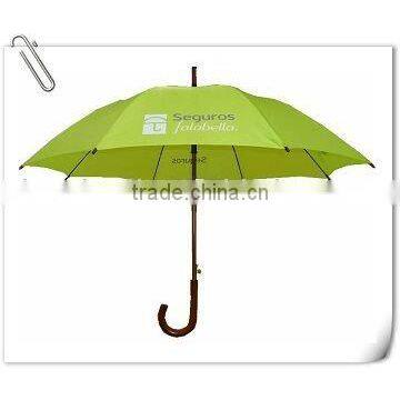 wooden shaft straight umbrella;golf umbrella