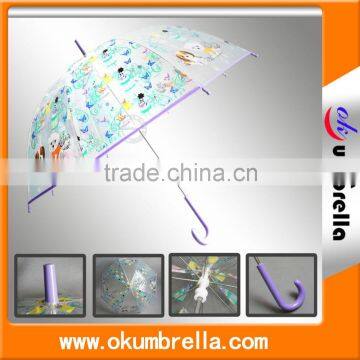 Printed custom clear umbrella child stick umbrella