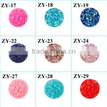 12mm Flat Back Resin 50pcs/lot Electroplated Druzy Cabochons Wholesale photo-3