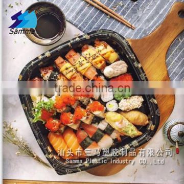 SM1-3110A Large square momiji plastic disposable food sushi tray