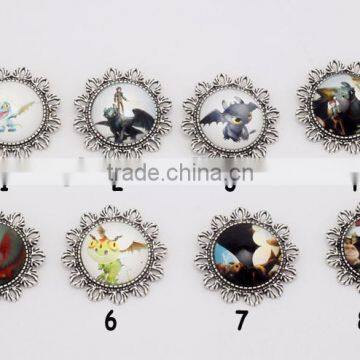 Wholesale hottime fashion jewelry silver plated cartoon fancy brooch pin