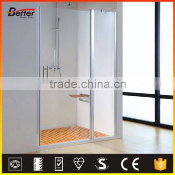 Aluminum frame pivot enclosure door with panel shower doors