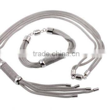 KS18800-K Best Quality Unique Design Women's Stainless Steel Magnet Clasp Mesh Jewelry Sets