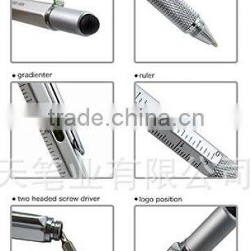 Multi-function Tool Ballpoint Pen Screwdriver Ruler Spirit Level With a Top and Scale Metal PenTouch Screen for Ipad Iphone photo-4