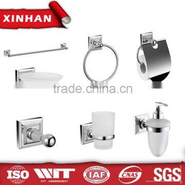 2015 new bath hardware sets, bathroom square double robe hook chrome