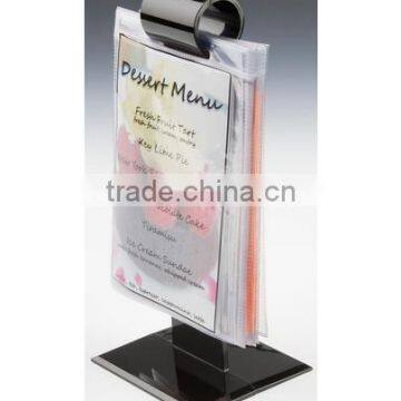 9.25" Menu Holder Flip Chart for Tabletop Use, 10 Vinyl Sign Sleeves- Black