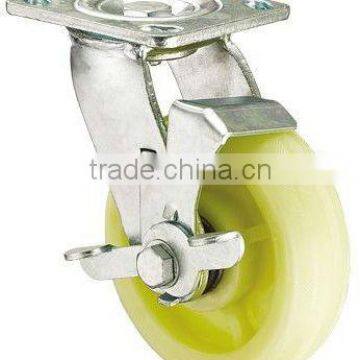 Heavy Duty Side Brake PP Caster Wheel With Pattern