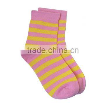 GSC-39 Custom Fashion Elite Yellow Striped Bamboo Kids Socks Young Girl Tube Socks photo-1