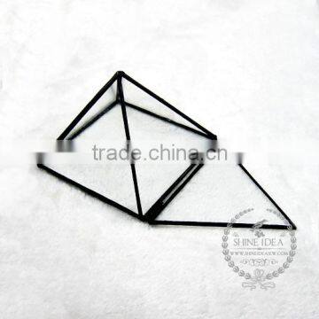 10*10*7cm geometric pyramid shape glass terrarium flower arrangement air plant planter greenhouse home decoration 0100016