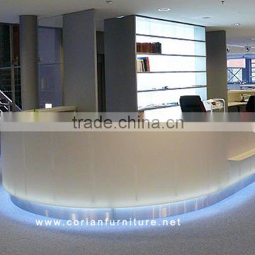 small solid surface clinic reception desk