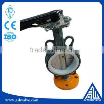 Fluorine seat wafer type butterfly valve