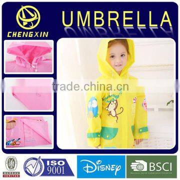 Cartoon character printed plastic PVC kids raincoats