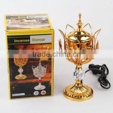 Wholesale New Style Leaf Carve Pattern Flower Shape Electric Incense Burner