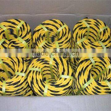 Rope factory supply yellow and black color virgin pe mark tiger rope