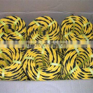 Rope Factory Supply Yellow and Black Color Virgin pe Mark Tiger Rope