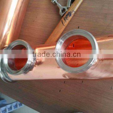 red copper column in distillation equipment for vodka