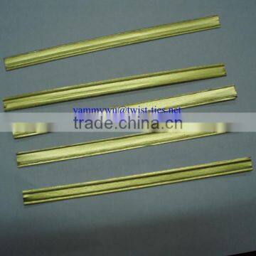 gold paper tin tie/double wire twist ties for bags