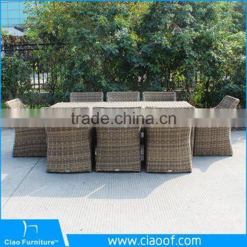 Внешняя квадратная обеденная стол для 8 человек из синтетического плетеного материала photo-2