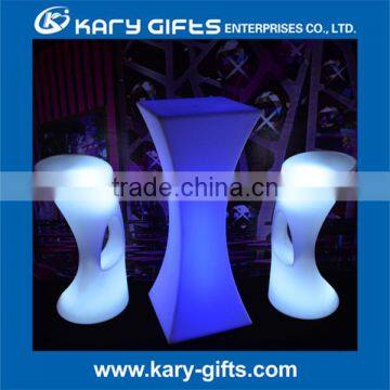 Pe Plastic Glow Furniture Outdoor Led Modern Furniture Table Garden Set