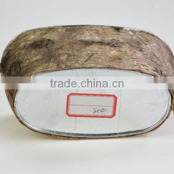 Factory Sale Oval Shape Chinese Natural Round Wood Flower Pot Planter photo-2