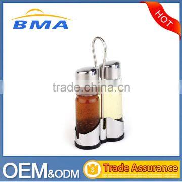 2 Pieces Stainless Steel Condiment Holder For Oil And Vinegar BSCI