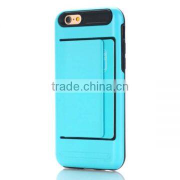 TPU + PC combo mobile phone case cover with card slot for iPhone 7