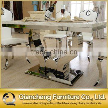 Marble table stainless steel dining room set