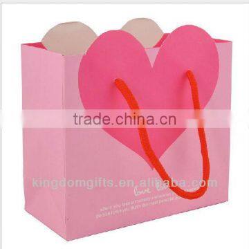 Pink Heart Design Art Paper Bags