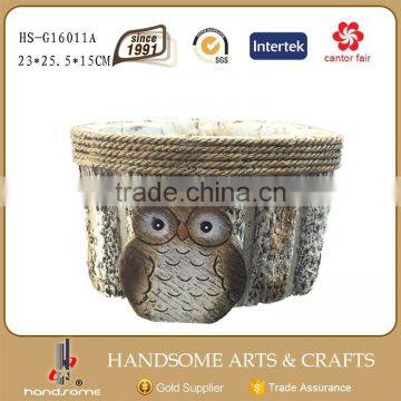 25.5 CM Large Home and Garden Decorative Owl Statue Flower Pot